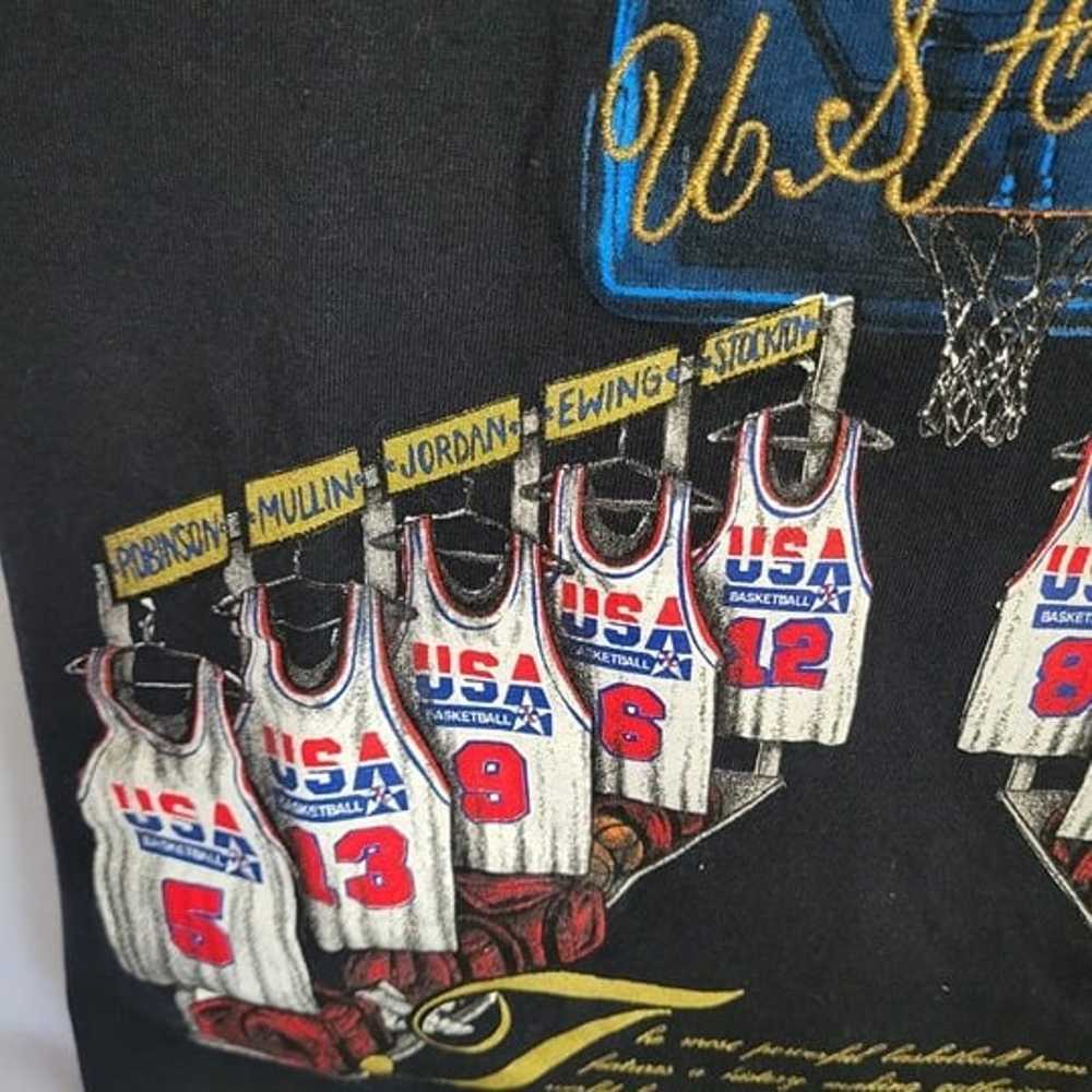 USA 1992 Vintage Dream Team Mens Black T-shirt (S… - image 8
