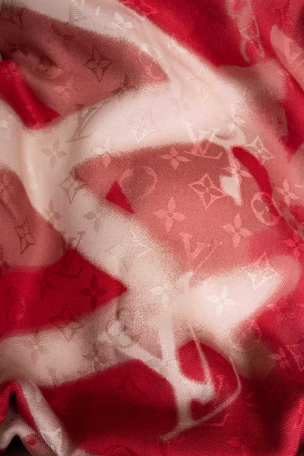Louis Vuitton Red & White Monogram Shine Shawl - image 4