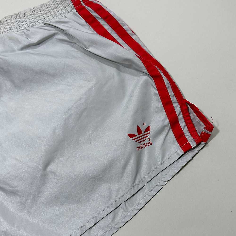 80s Grey/Red Adidas Running Shorts - image 5