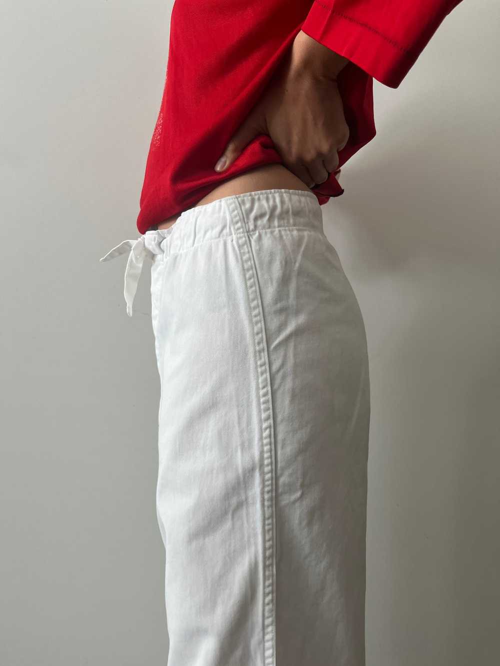 50s White Twill Drawstring Military Pants - image 2