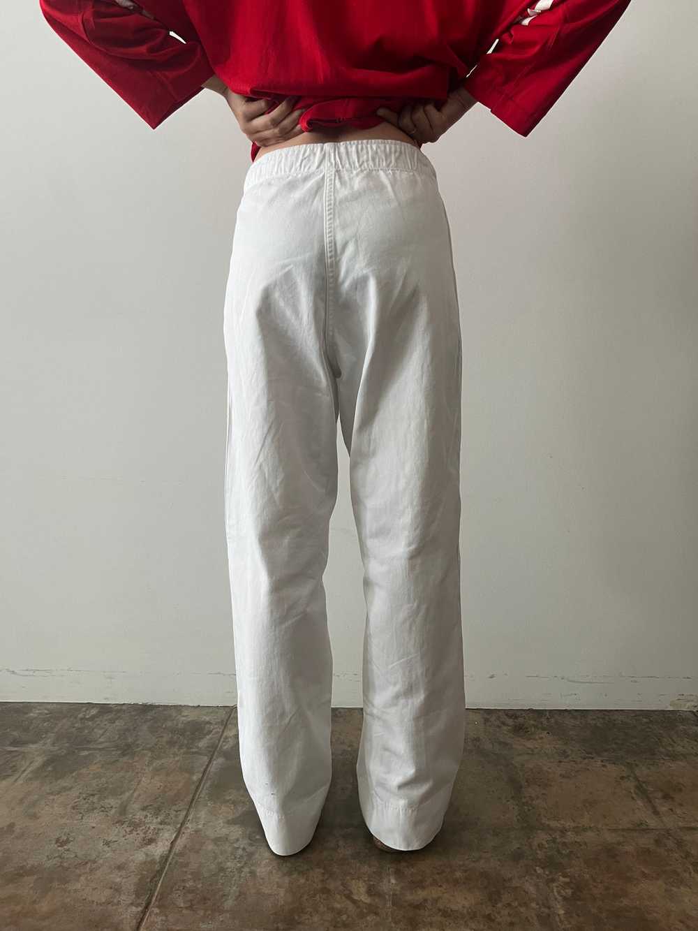 50s White Twill Drawstring Military Pants - image 7