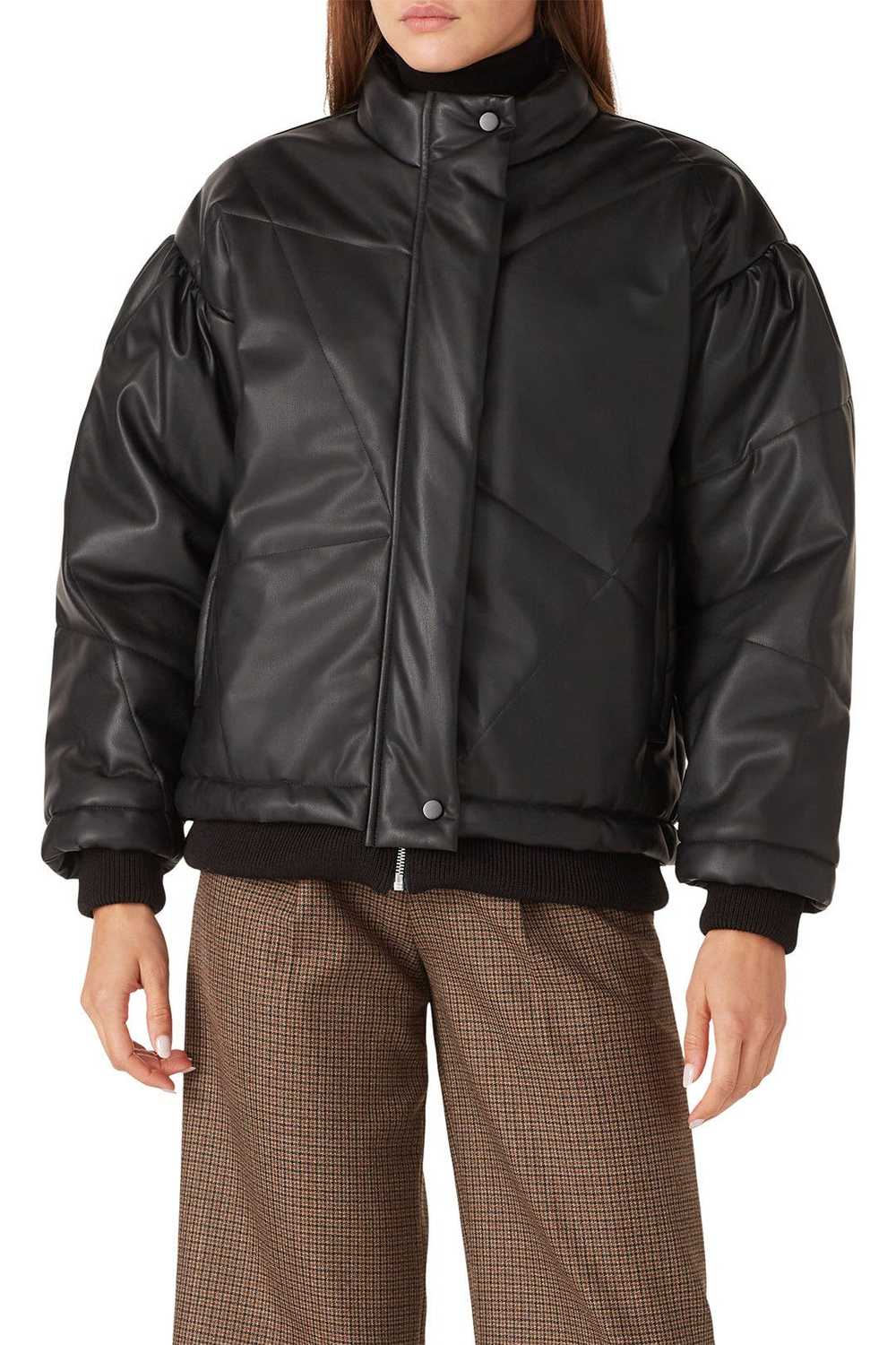 Sea New York Black Faux Leather Puff Jacket - image 2