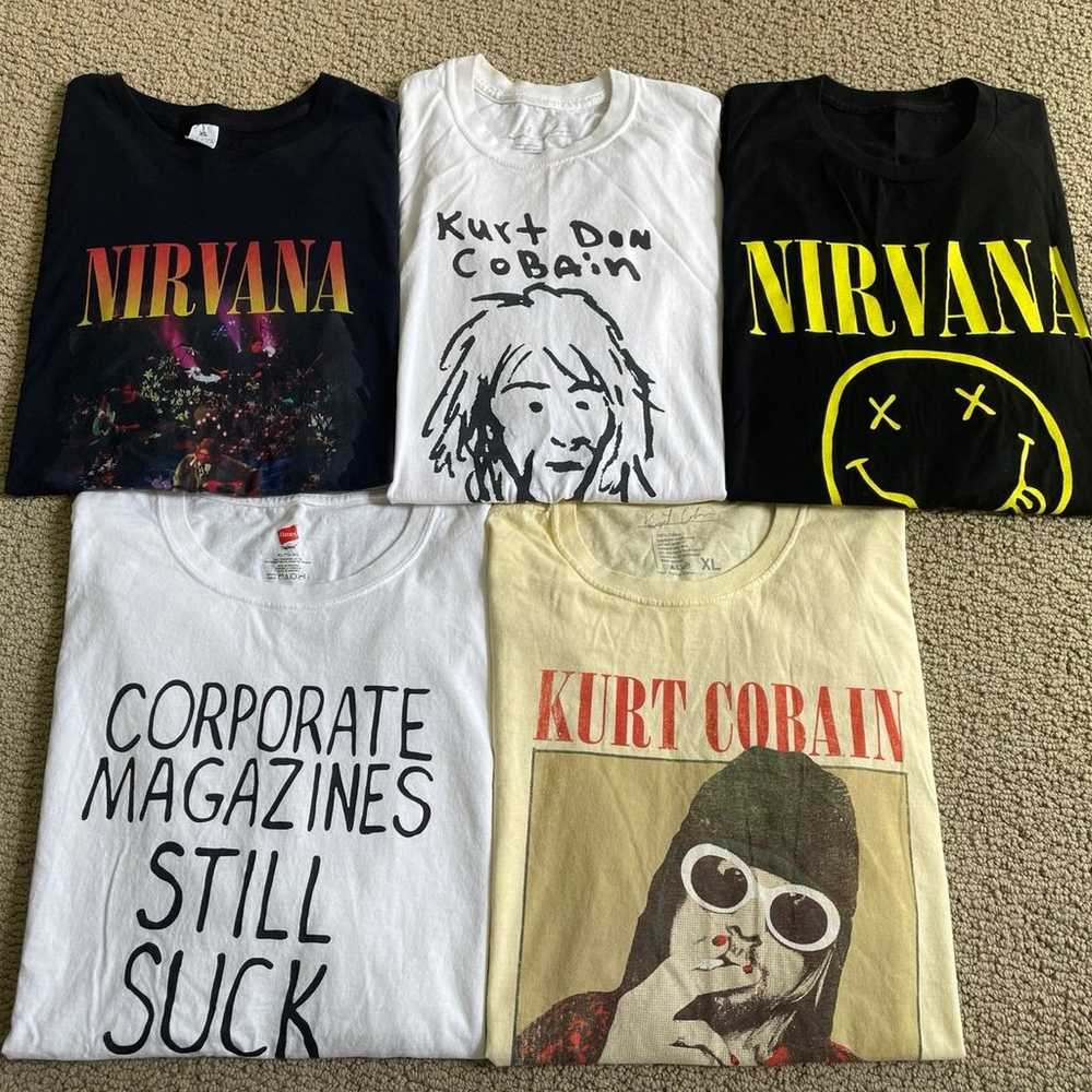 Kurt Cobain Nirvana - Men’s XL Band T-Shirt Bundle - image 1