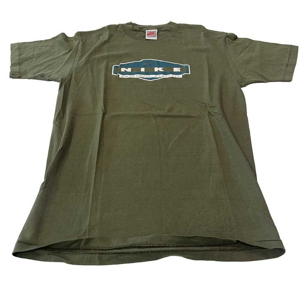 1990s vtg NIKE CLUB TEE Medium Mens Shirt Green T… - image 1