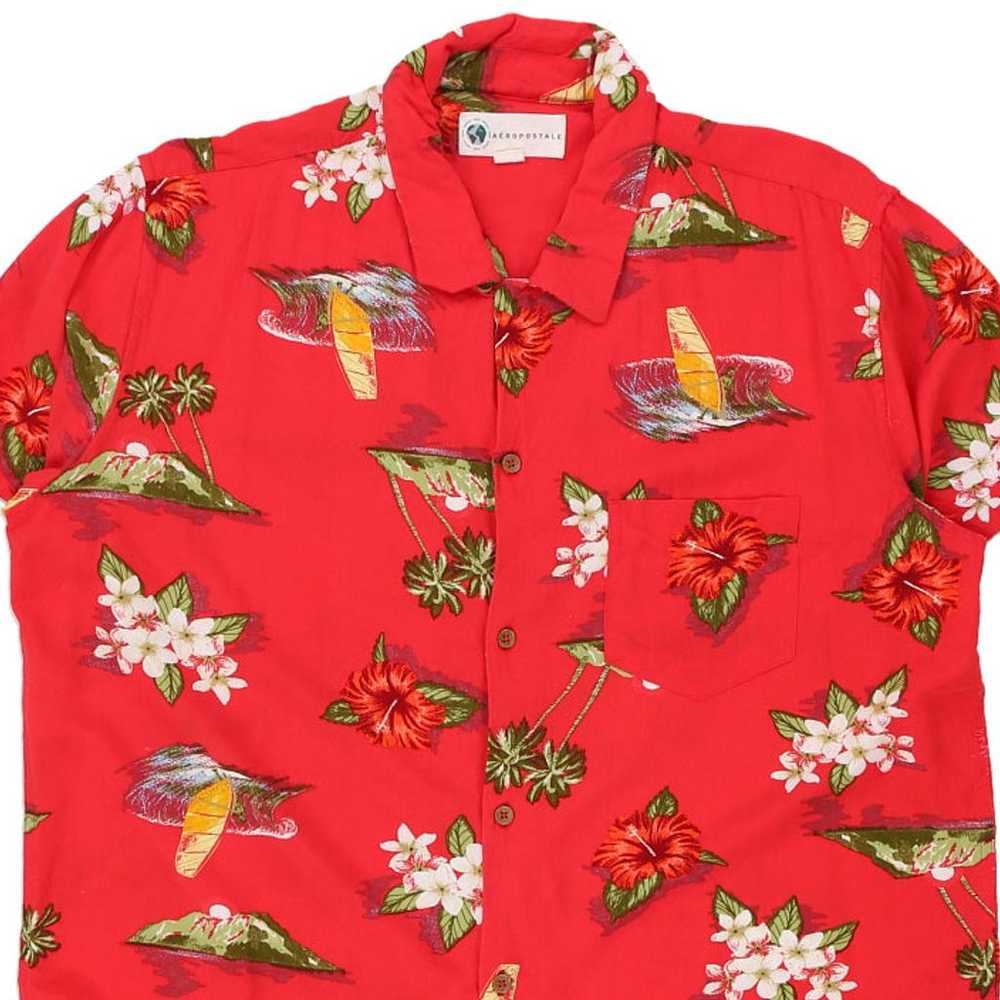 Aeropostale Floral Hawaiian Shirt - Large Red Vis… - image 3