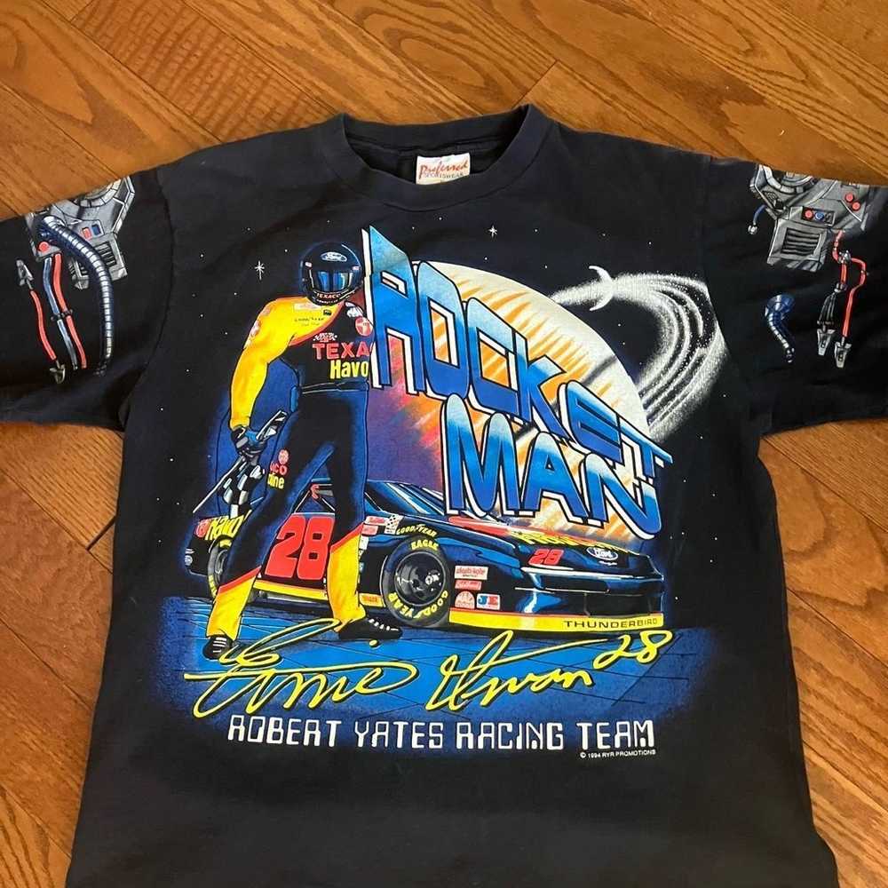 Vintage NASCAR 1994 ALL OVER T Shirt, ERNIE IRVIN… - image 1