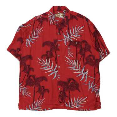 Caribbean Blues Graphic Hawaiian Shirt - XL Red V… - image 1