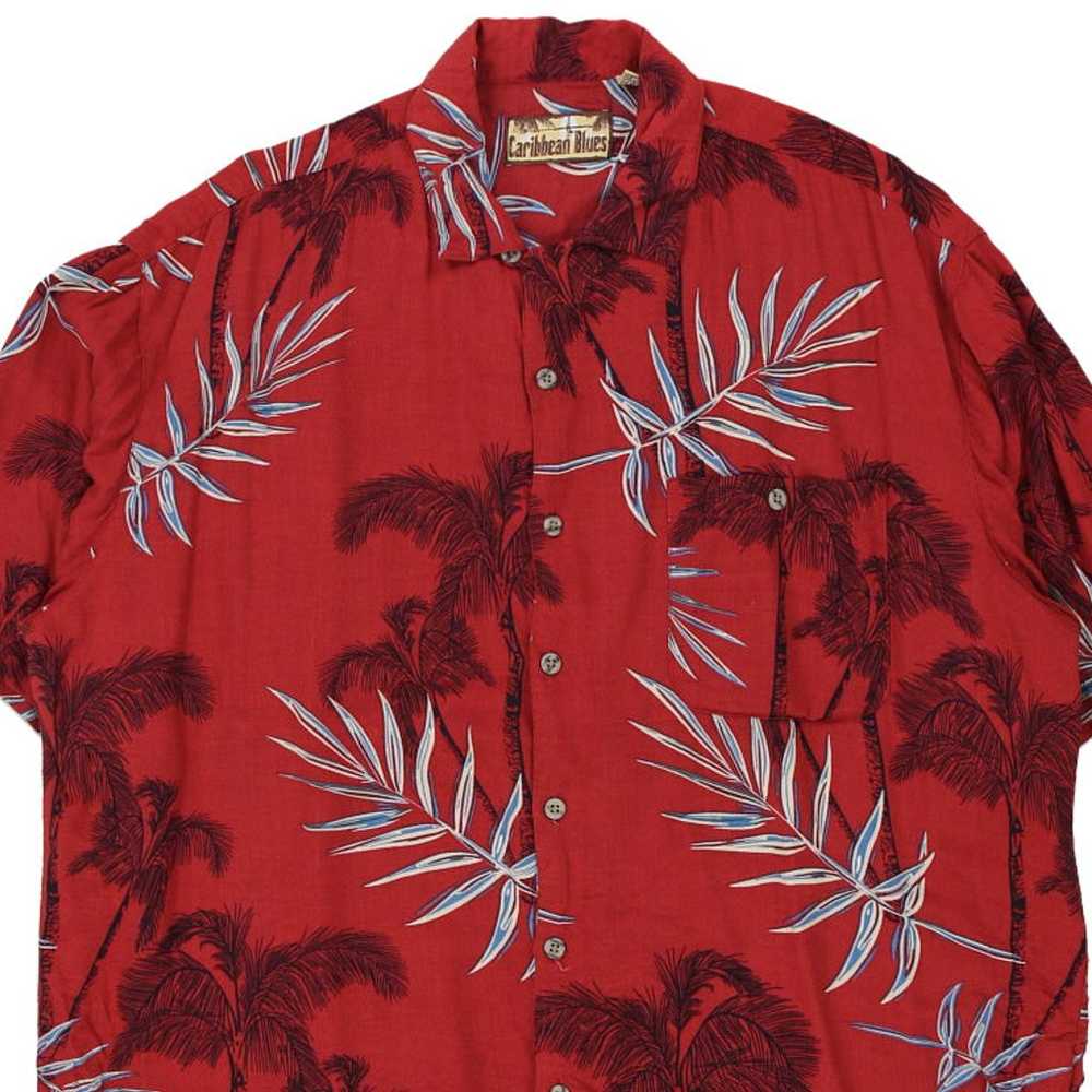 Caribbean Blues Graphic Hawaiian Shirt - XL Red V… - image 3