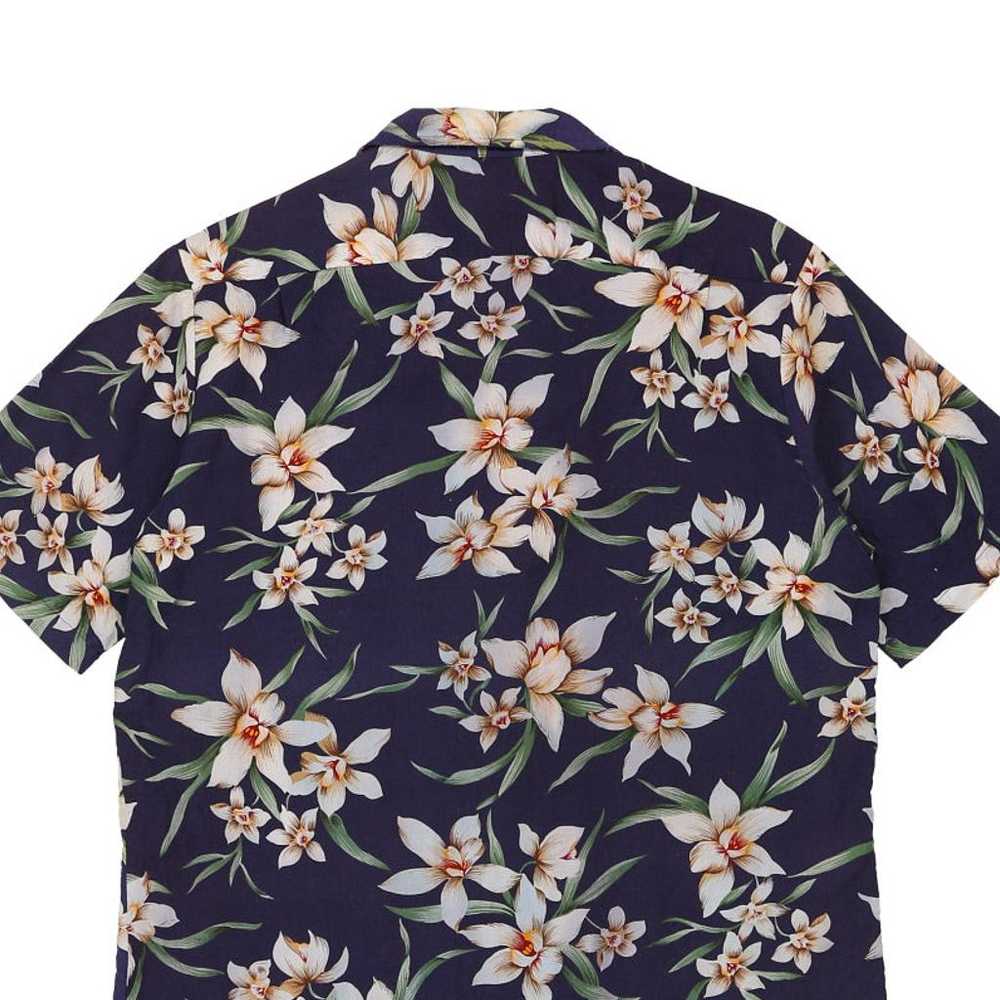 Reserve Floral Hawaiian Shirt - Medium Navy Cotton - image 5