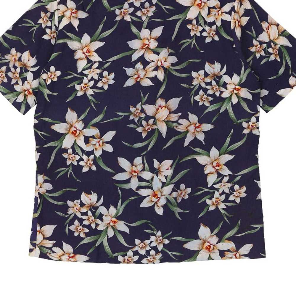 Reserve Floral Hawaiian Shirt - Medium Navy Cotton - image 6