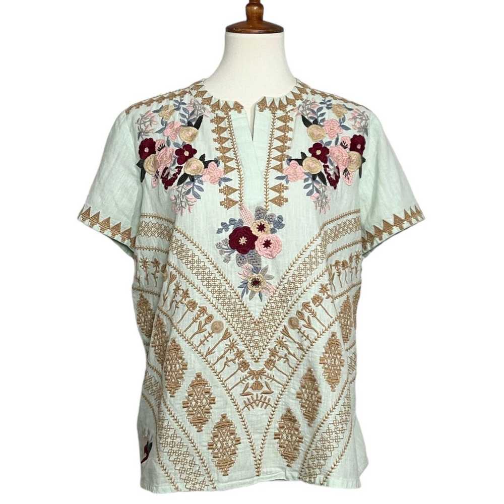Tolani Collection Short Sleeve Embroidered Top 10… - image 3