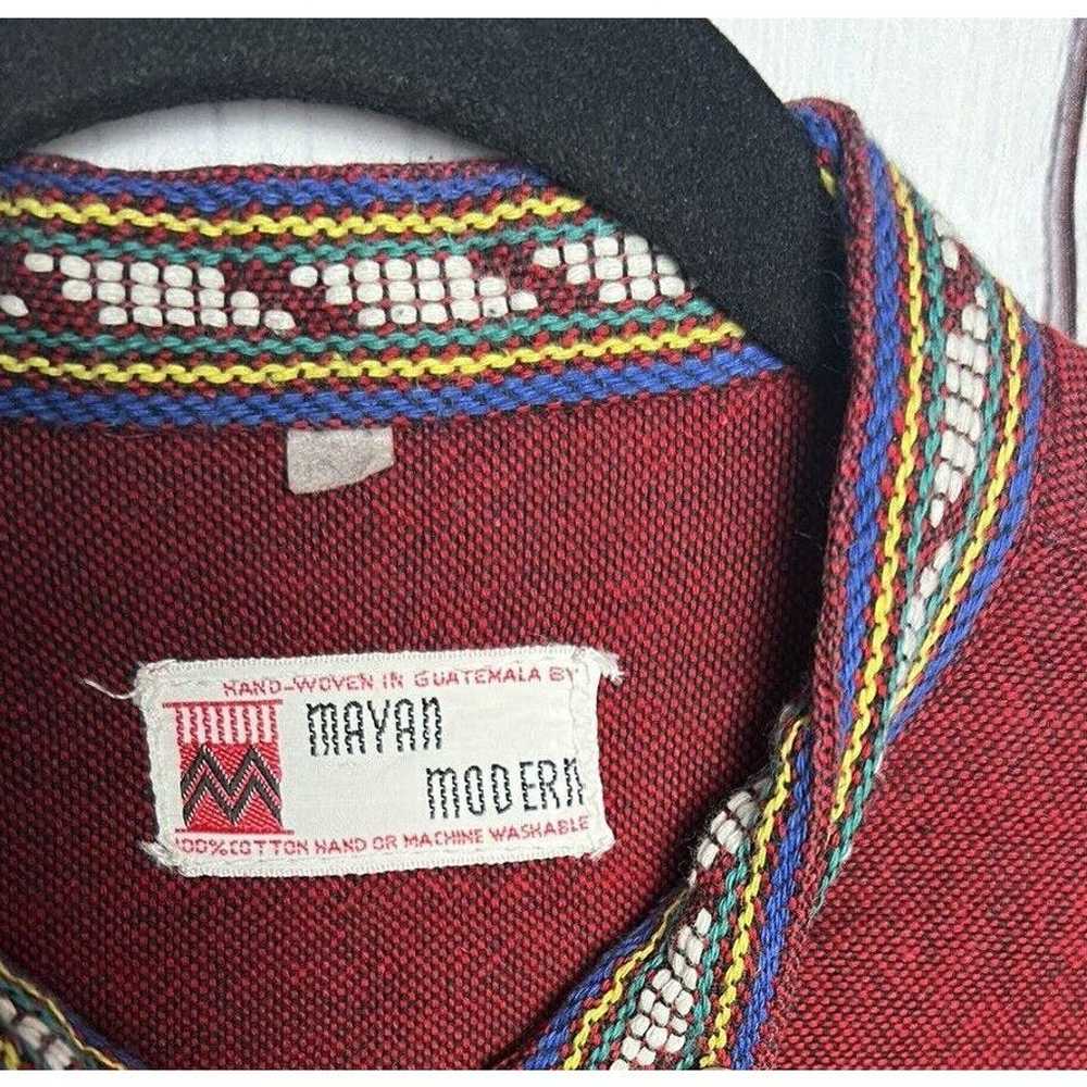 Mayan Modern Vintage Handwoven Embroidery Shirt F… - image 10