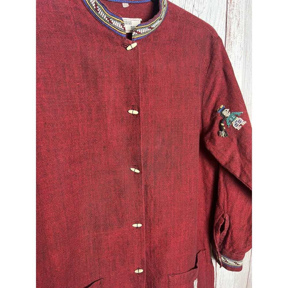 Mayan Modern Vintage Handwoven Embroidery Shirt F… - image 4