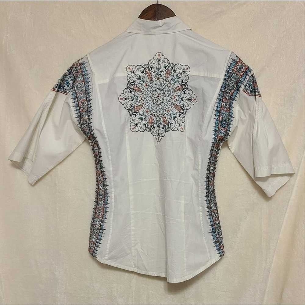 Johnny Was 3J Workshop Embroidered Blouse Size S - image 2