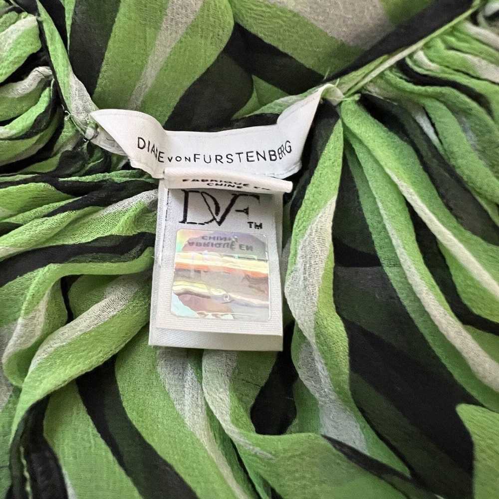 Diane Von Furstenberg Caftan Womens Small Green B… - image 9