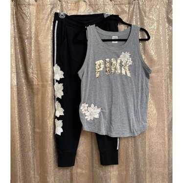 PINK Victorias Secret black, gray and silver flor… - image 1