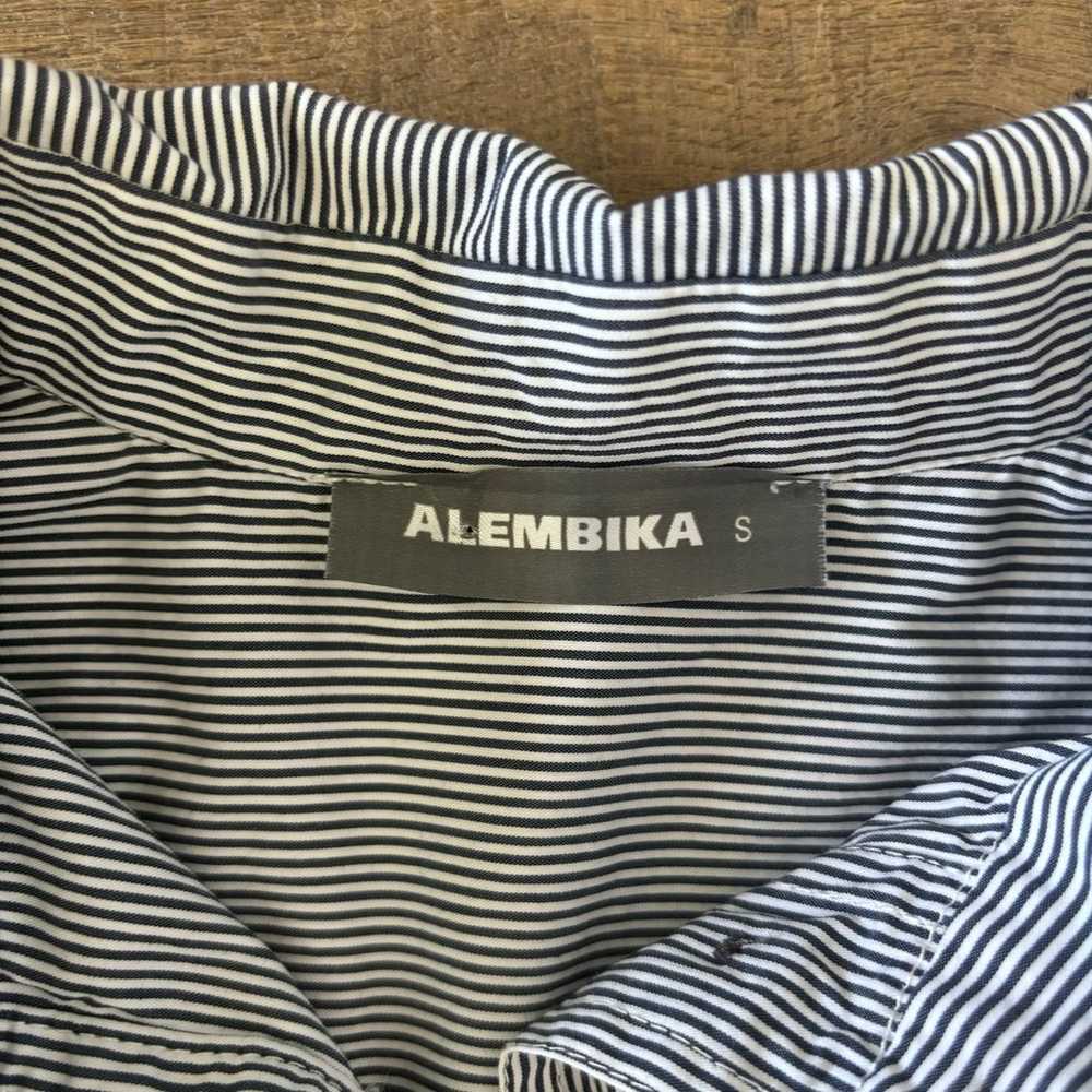 alembika patch striped button down velvet trim sh… - image 7