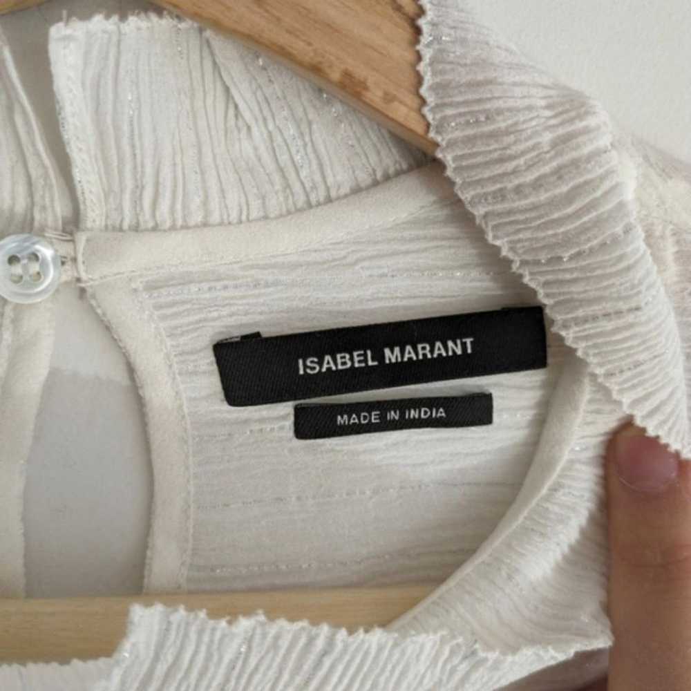 Isabel Marant Moyra Cotton Silk Blend Metallic Ru… - image 8