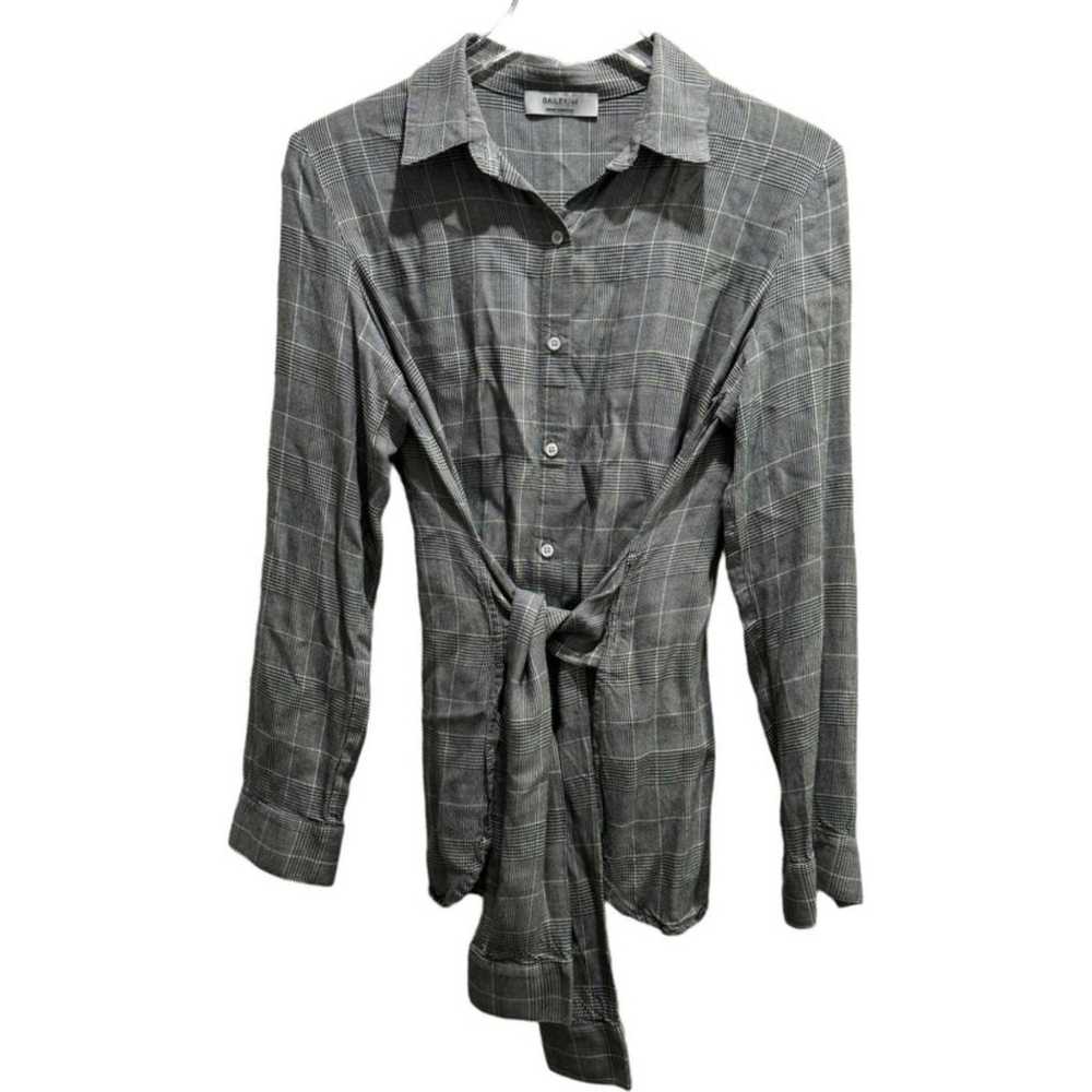 Bailey 44 Hold Me Tight Tie-Front Shirt Grey Plaid - image 2