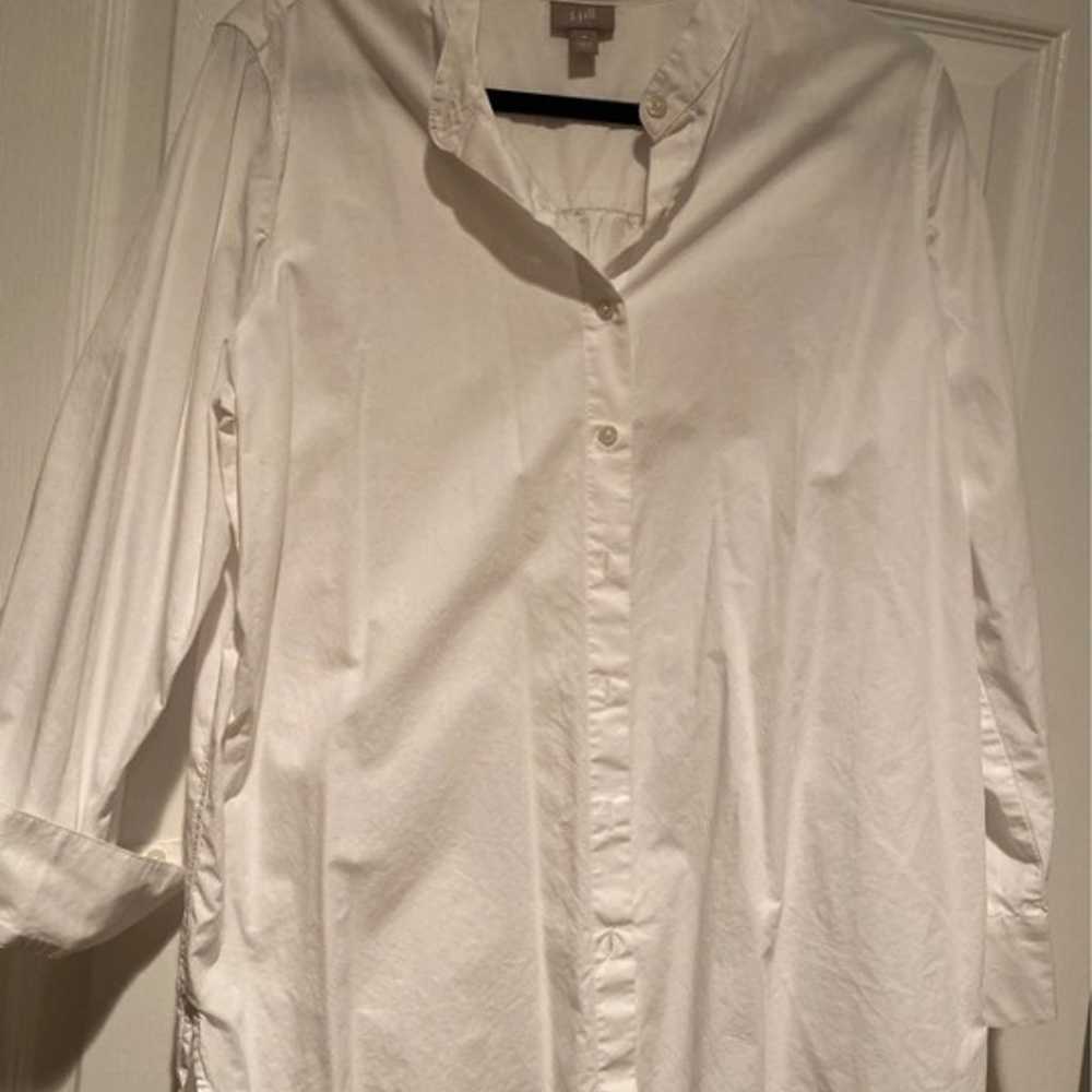 J.Jill women’s white button down shirt size M - image 1
