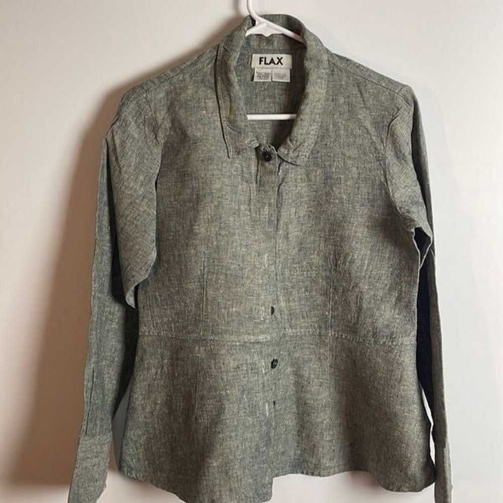 FLAX linen jacket shirt size Petite - image 1