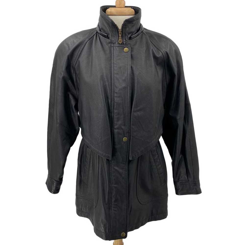 Vintage Genuine Leather Jacket Longline Layered F… - image 2