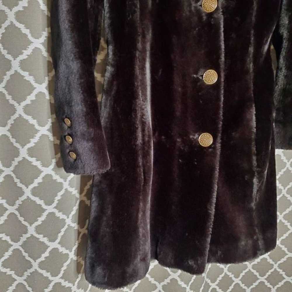 VINTAGE 60's Glenbrooke Brown Faux Fur Jacket 10 - image 3