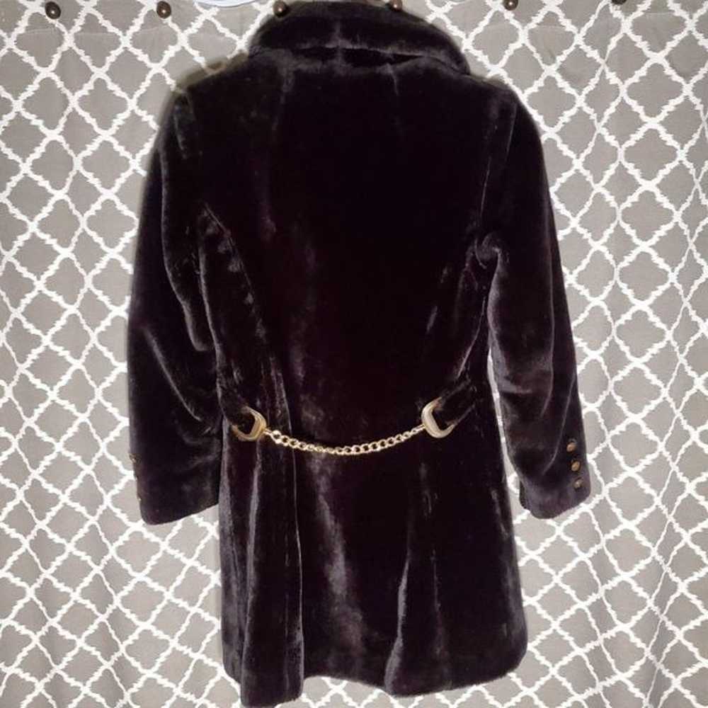 VINTAGE 60's Glenbrooke Brown Faux Fur Jacket 10 - image 9
