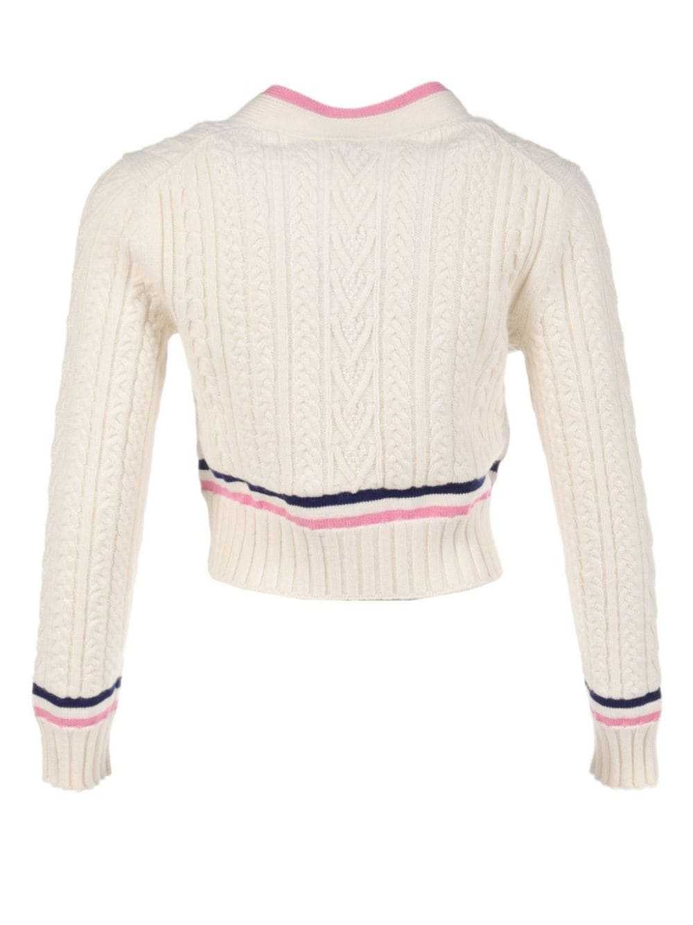 CHANEL Pre-Owned 1986-1988 CC-buttons cable-knit … - image 2