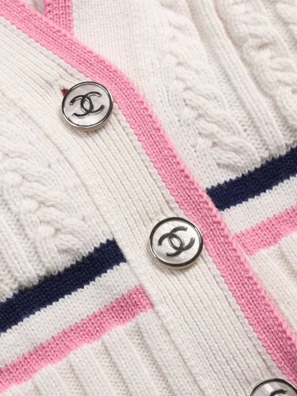 CHANEL Pre-Owned 1986-1988 CC-buttons cable-knit … - image 5