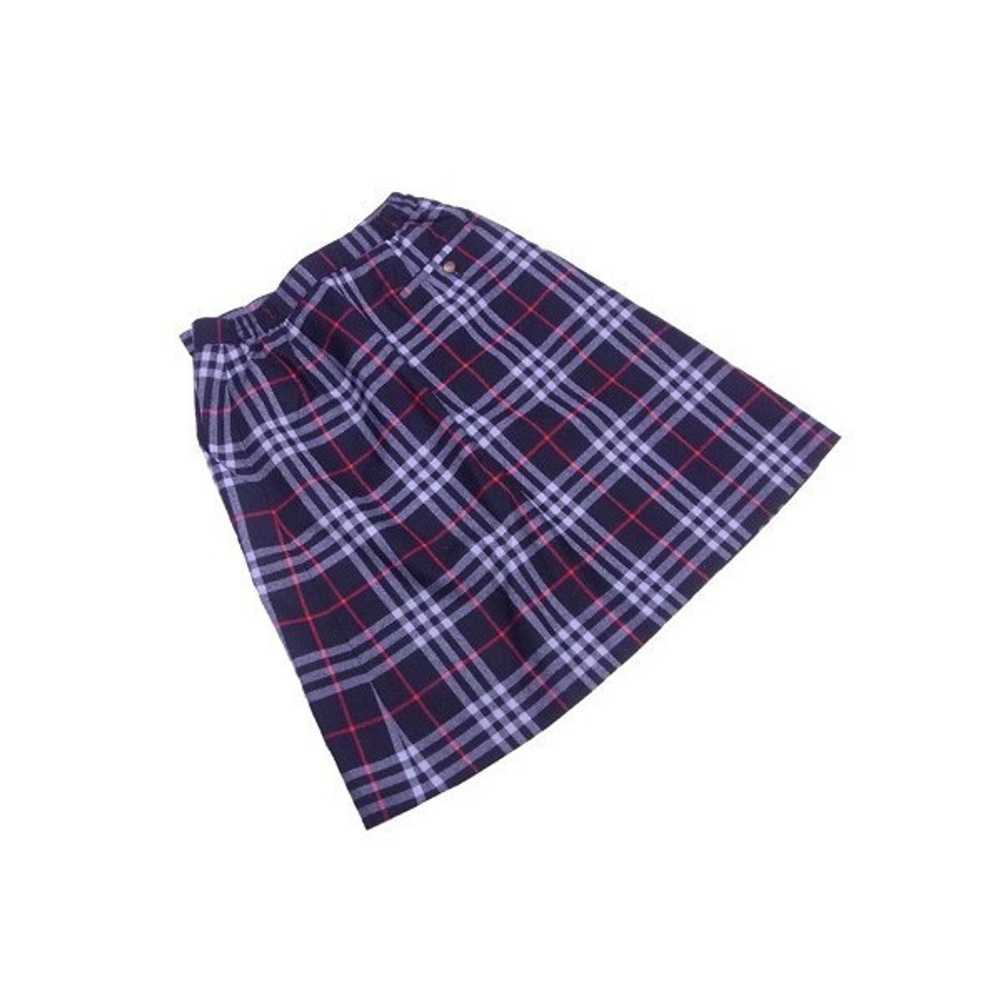 Burberry Skirt Box Pleated M Size Navy Red L2123 … - image 2