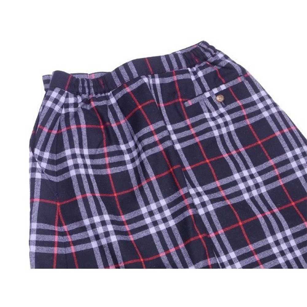 Burberry Skirt Box Pleated M Size Navy Red L2123 … - image 5