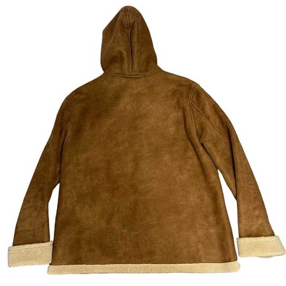 Y2K Faux Suede Sherpa Brown Afghan Coat Size XL - image 2