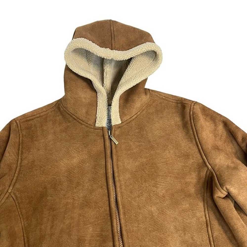 Y2K Faux Suede Sherpa Brown Afghan Coat Size XL - image 3