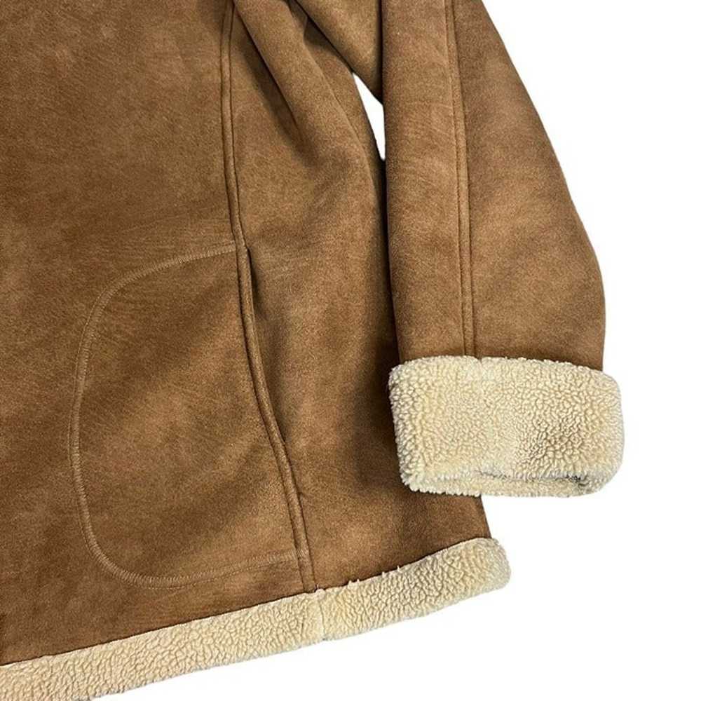 Y2K Faux Suede Sherpa Brown Afghan Coat Size XL - image 4