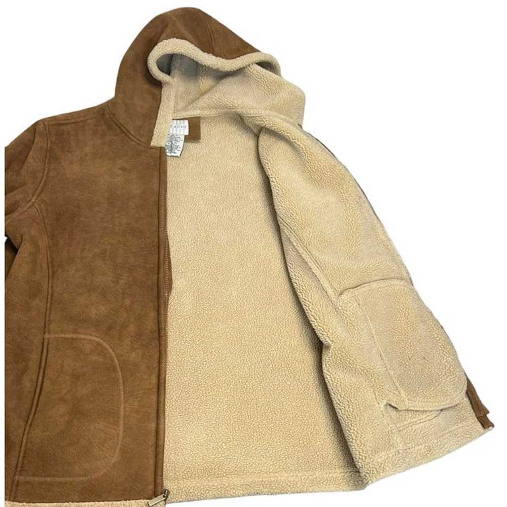 Y2K Faux Suede Sherpa Brown Afghan Coat Size XL - image 5