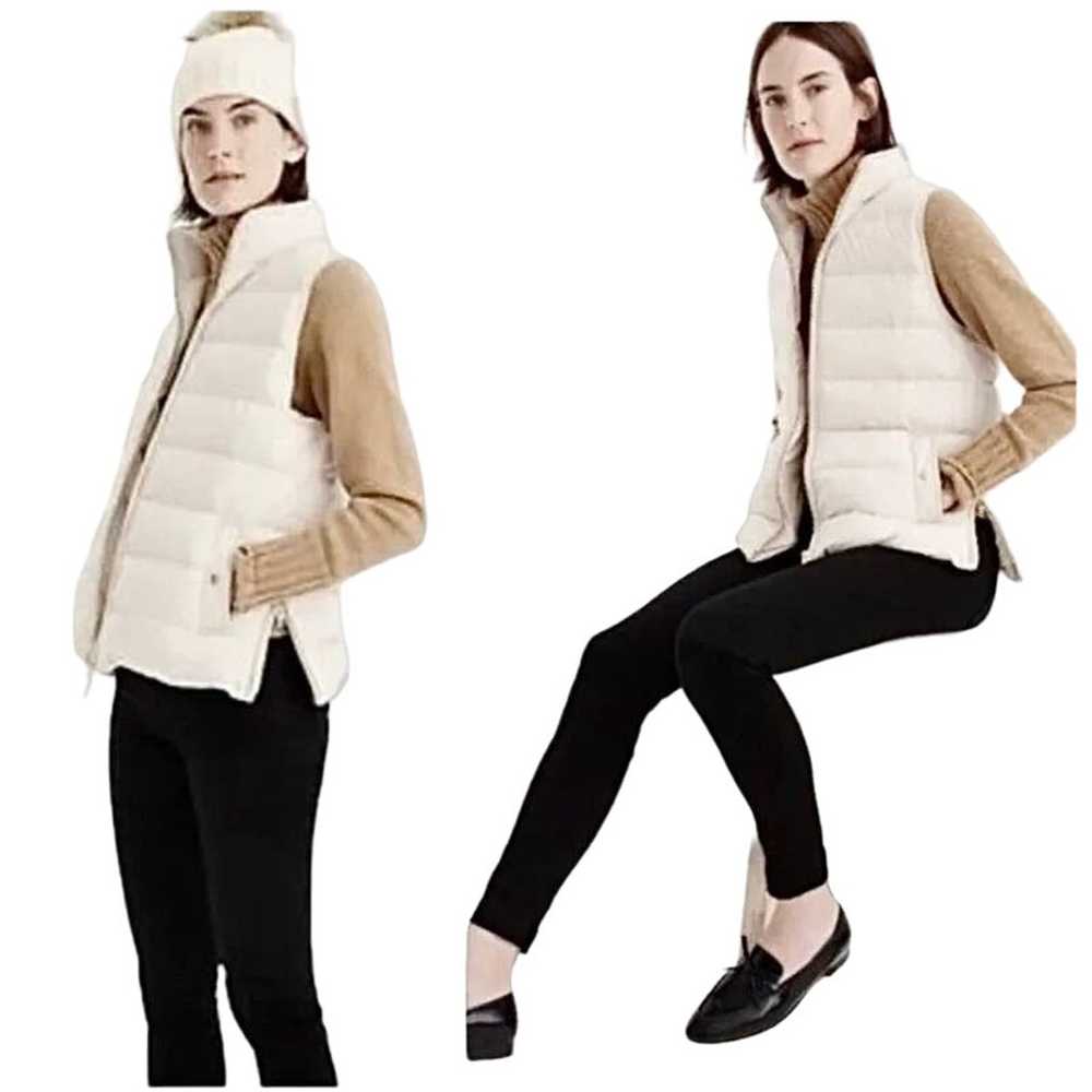 J.Crew Vest Mountain Puffer Down Feather Ivory Cr… - image 1