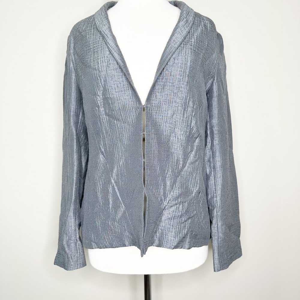 Eileen Fisher Gray Silk Evening Jacket Size Small - image 1