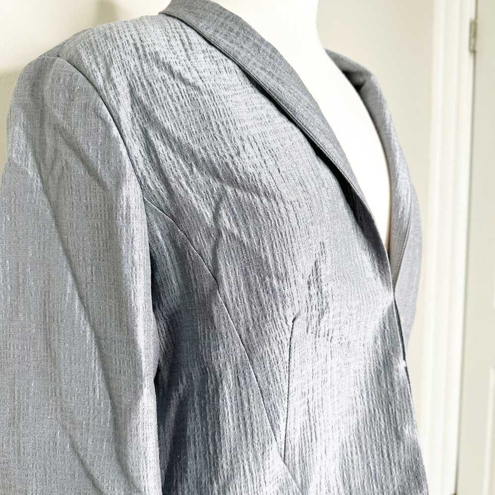 Eileen Fisher Gray Silk Evening Jacket Size Small - image 3