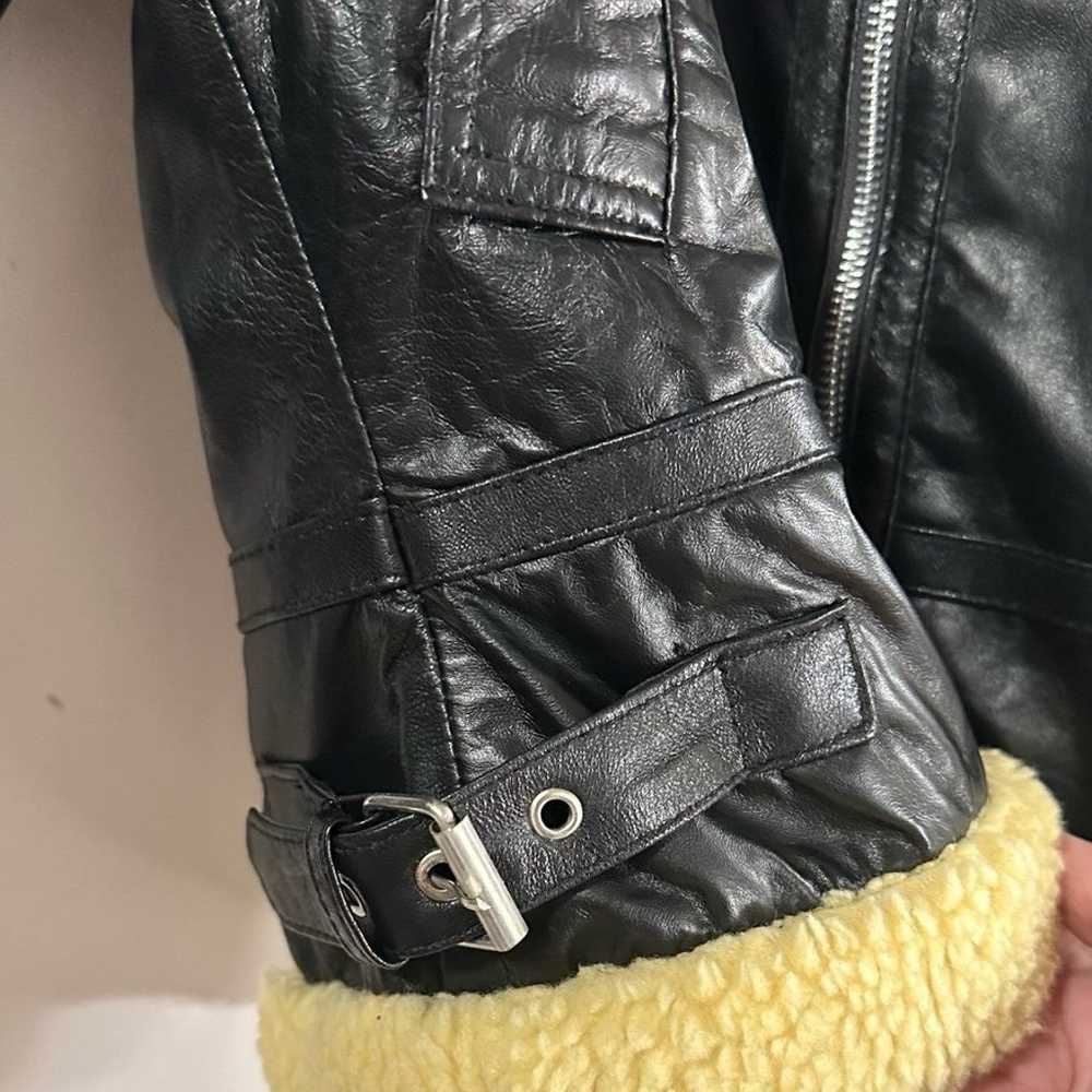 Golden Shearling Black Real B3 Bomber Leather Jac… - image 10
