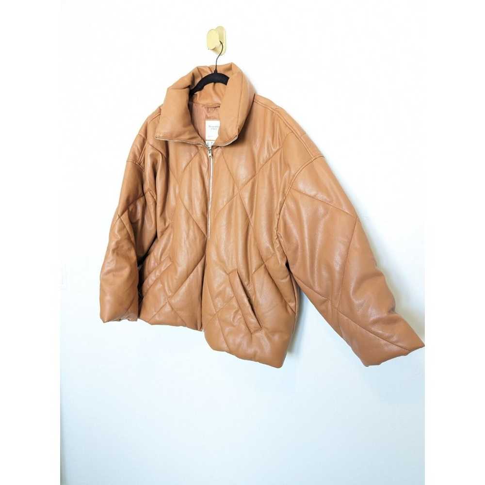 ABERCROMBIE & FITCH Vegan Leather Puffer Jacket W… - image 3