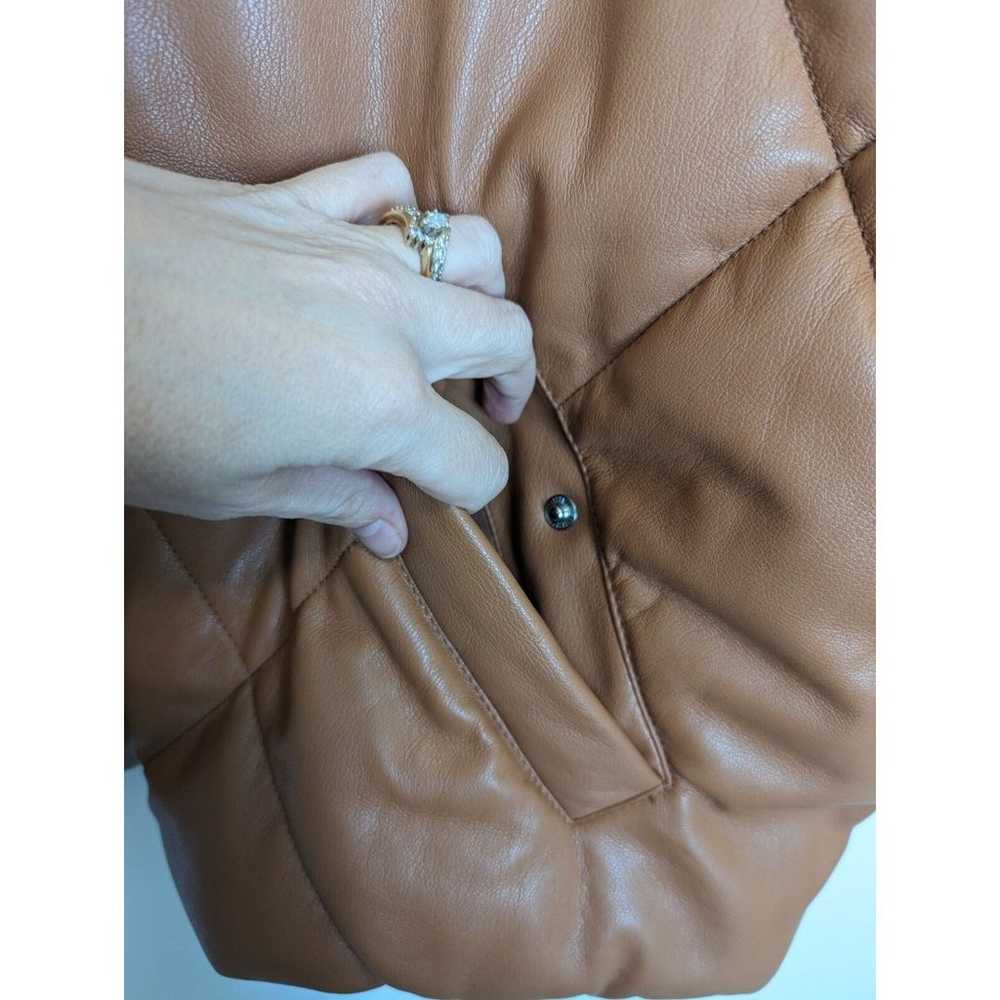 ABERCROMBIE & FITCH Vegan Leather Puffer Jacket W… - image 4