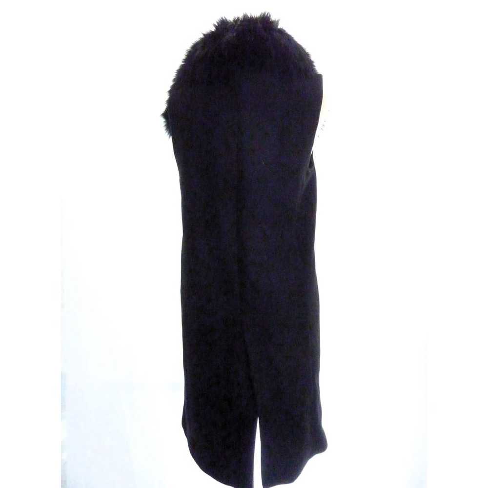 Zara Black Wool Blend Sleeveless Faux Fur Removea… - image 3