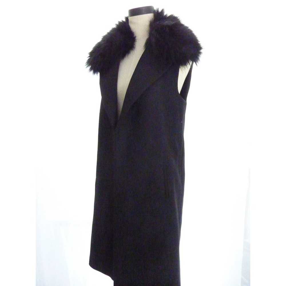 Zara Black Wool Blend Sleeveless Faux Fur Removea… - image 5
