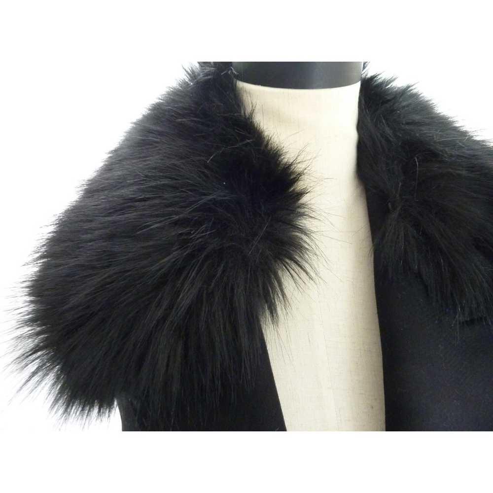 Zara Black Wool Blend Sleeveless Faux Fur Removea… - image 6