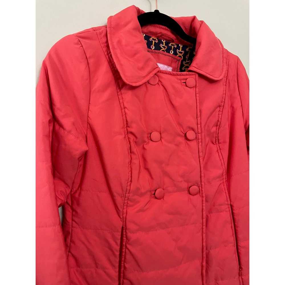 Lilly Pulitzer Coral Puffer Preppy Jacket Size 6 - image 3