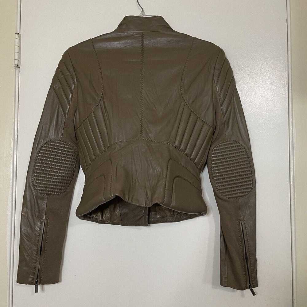 BCBGMaxazria taupe brown real leather full zip cr… - image 6