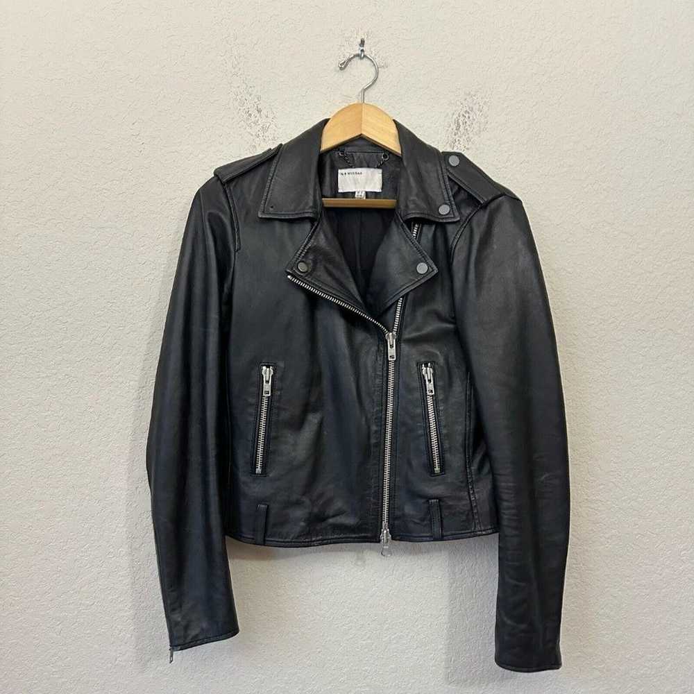 MUUBAA Cropped Lamb Leather Biker / Moto Jacket i… - image 2