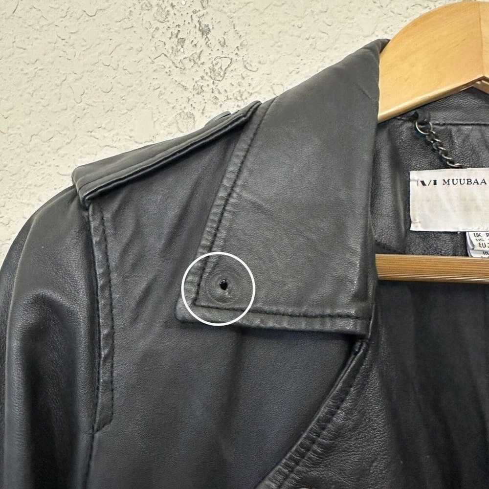 MUUBAA Cropped Lamb Leather Biker / Moto Jacket i… - image 3