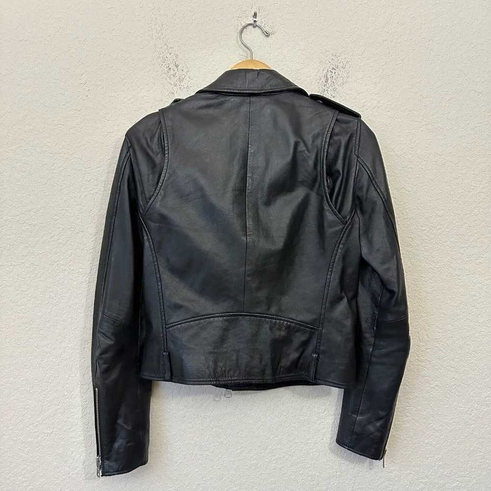 MUUBAA Cropped Lamb Leather Biker / Moto Jacket i… - image 8